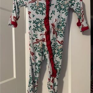 Kickee Pants Red and Green Holiday Footie